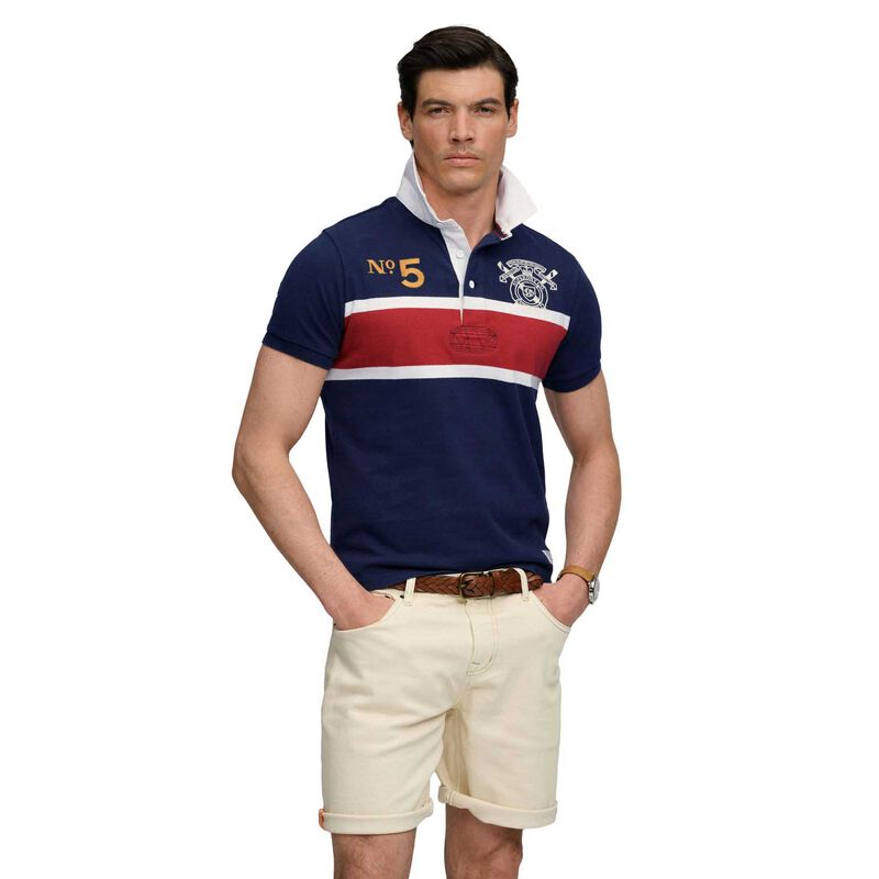 Superdry Double Emblem Jersey Short Sleeve Rugby image number 0